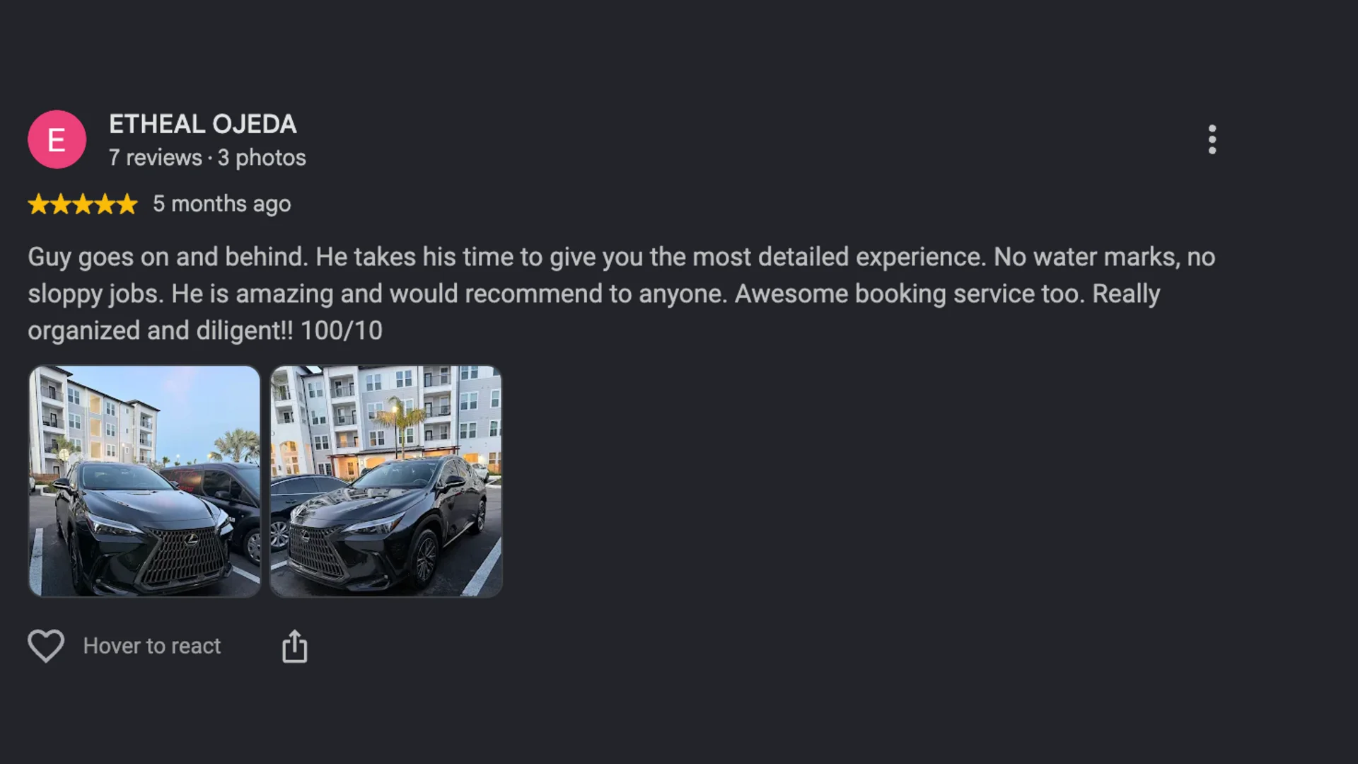 Google review screenshot