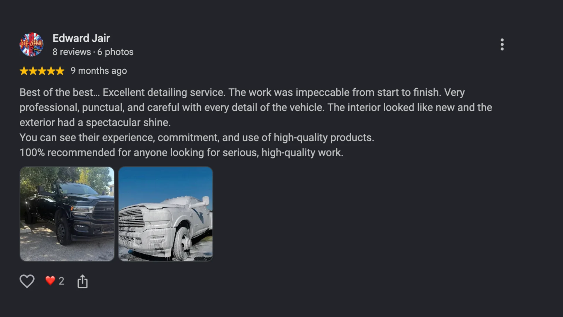 Google review screenshot