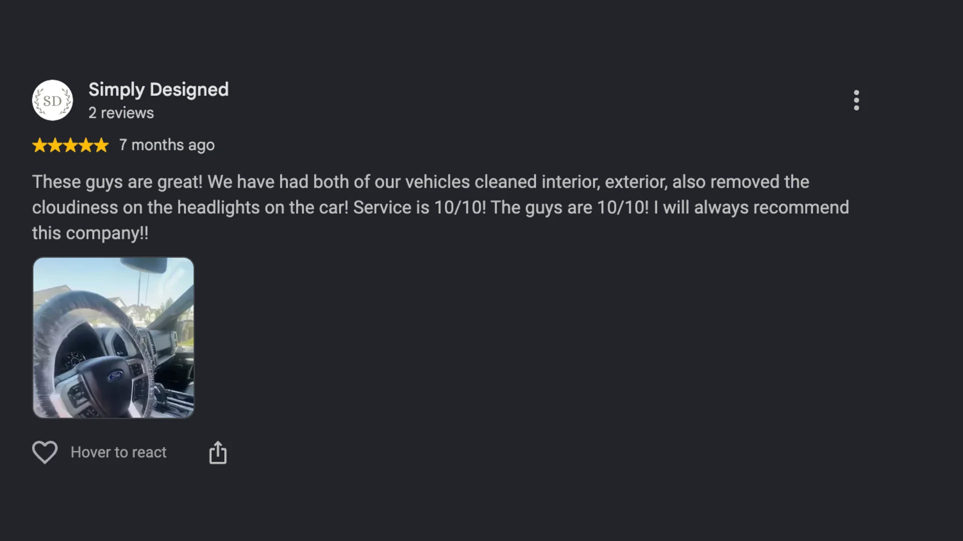 Google review screenshot