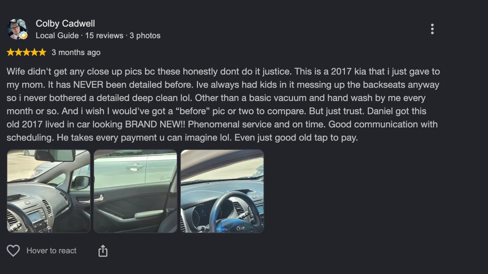 Google review screenshot