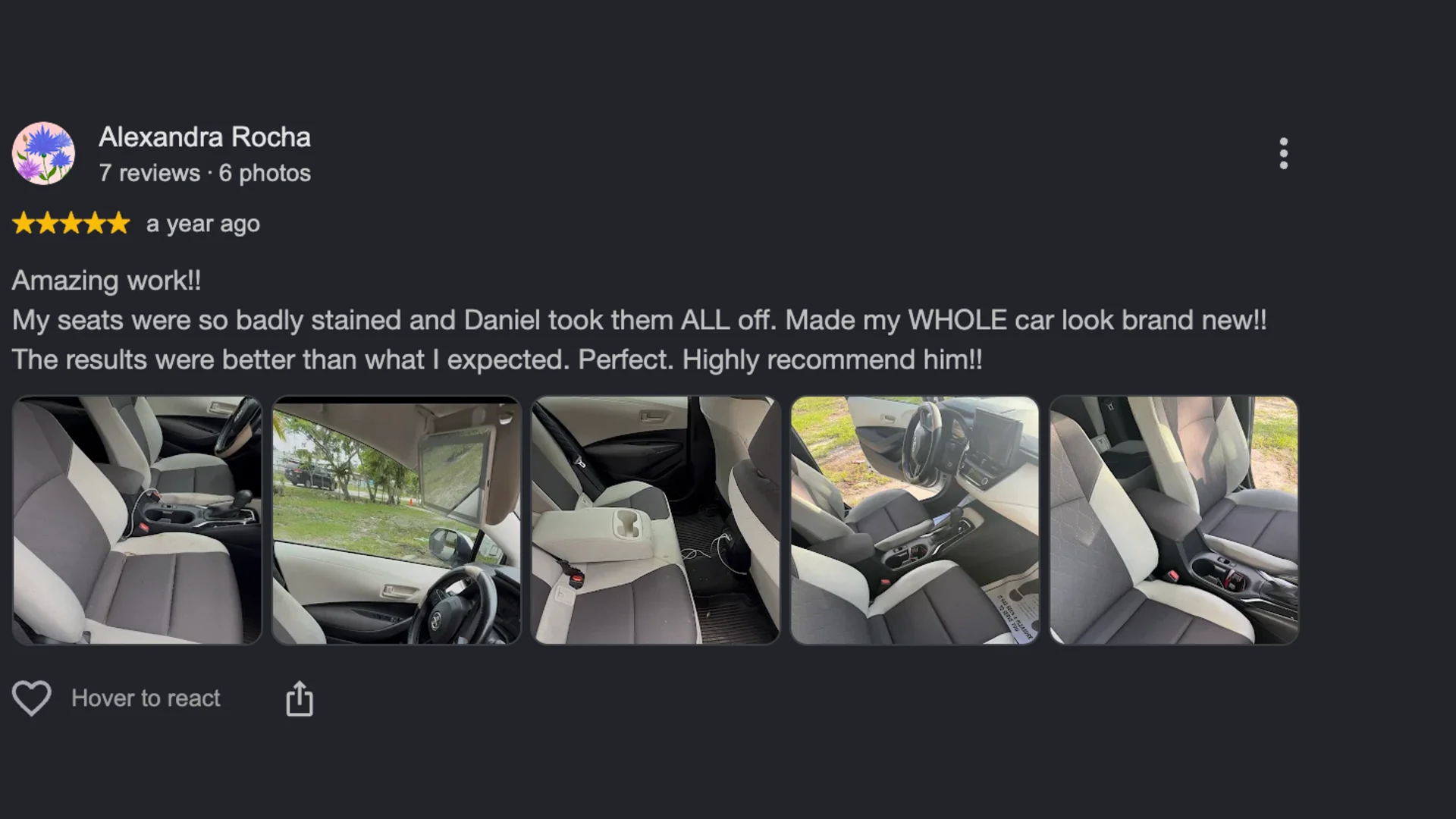 Google review screenshot