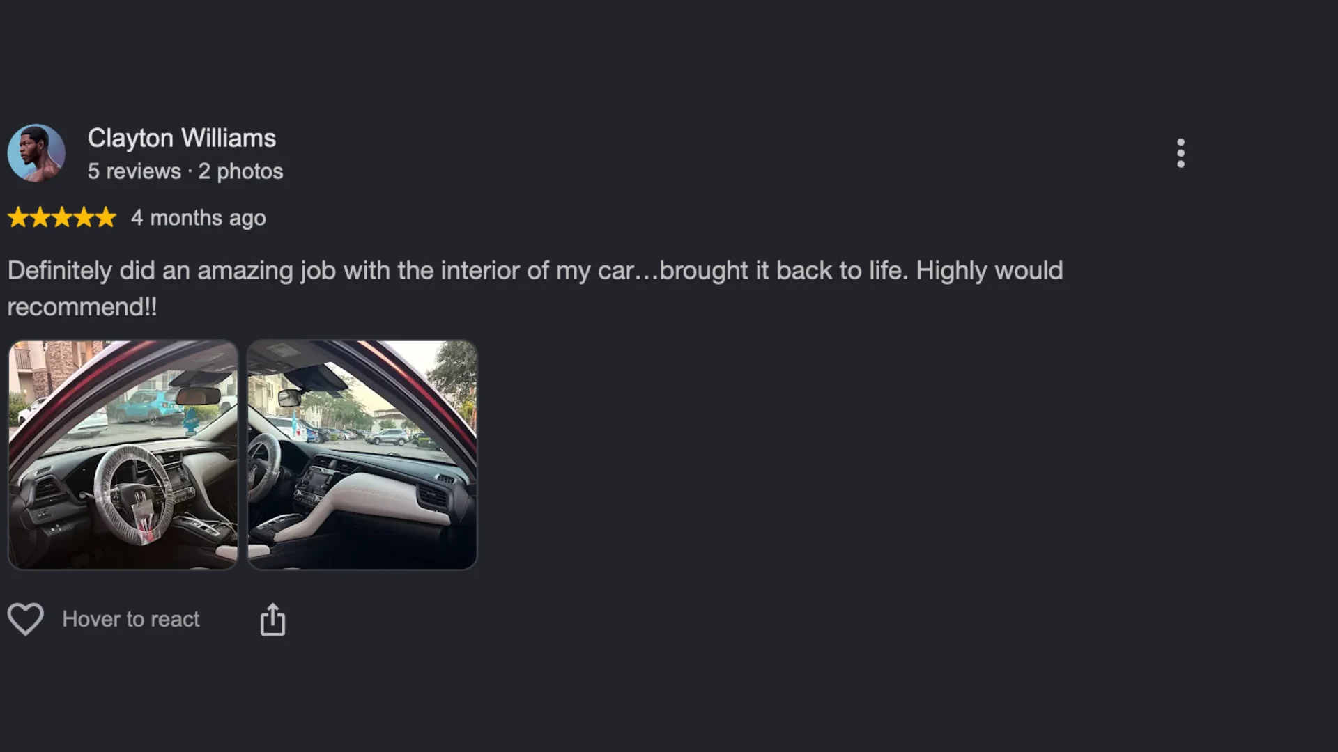 Google review screenshot